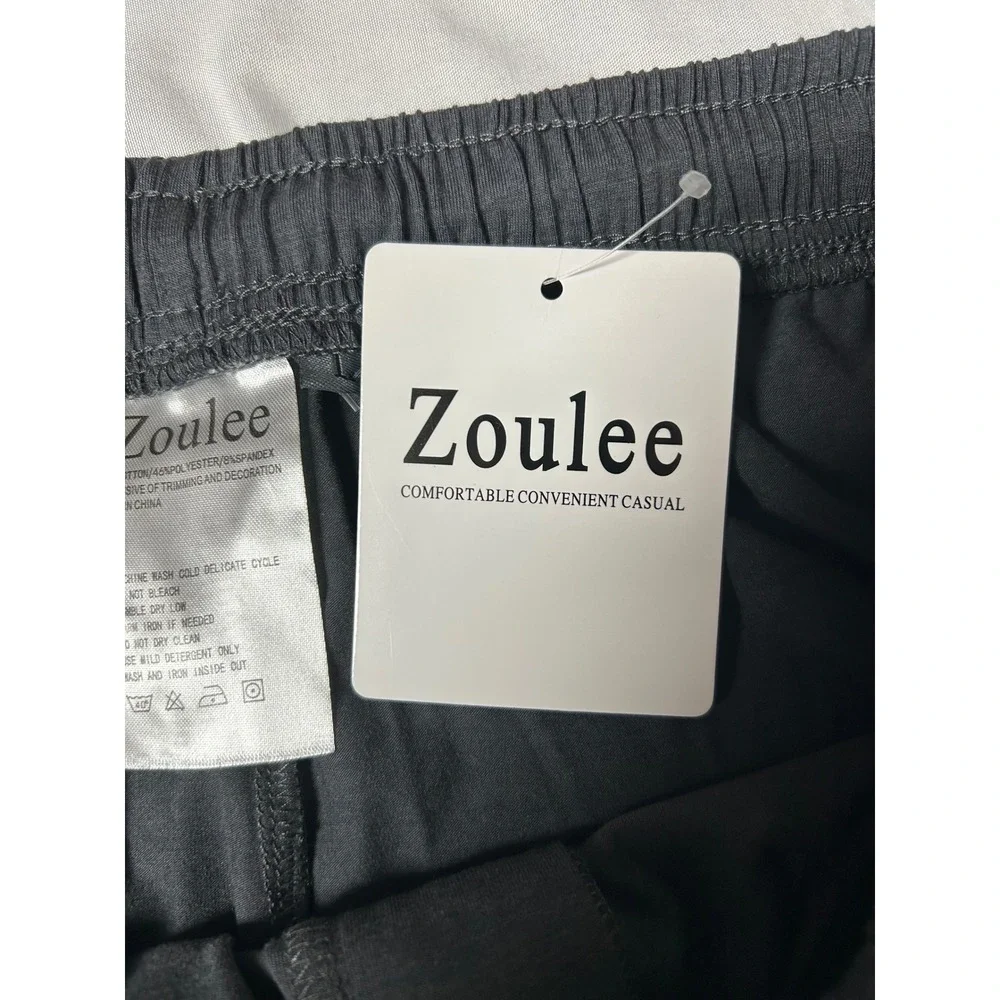 NWT Zoulee Mens Lounge Pants Charcoal Gray Cotton Blend Sweatpants Size L